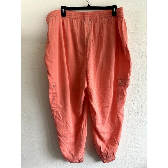 Lane Bryant Orange Pull on Trousers Woman's Size 26/28 Elastic Waist summer - Picture 7 of 16